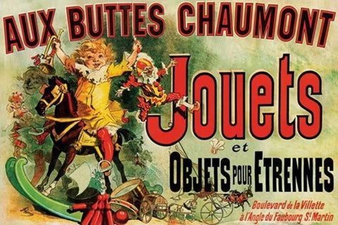 Vintage Toy Store Ad - Aux Buttes Chaumont Jouets by Juan Cheret French Ad Monica's Apartment Poster