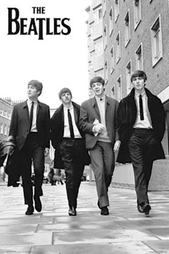 The Beatles - Walking Down the Street Black and White – Art Ramka Inc.