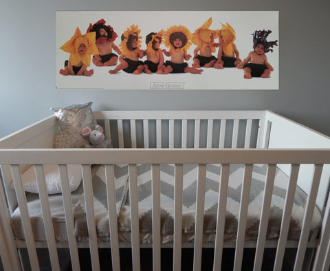 Anne Geddes Flower Babies 12 x 35.5 Vintage Poster