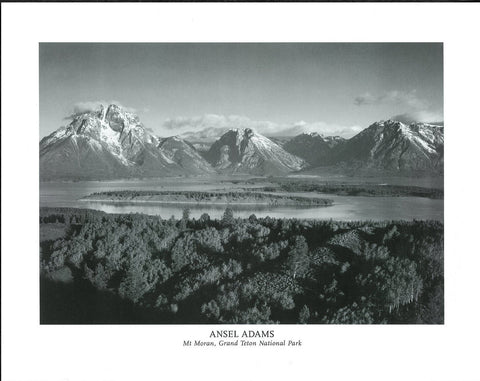 Ansel Adams, Mt. Moran Grand Teton National Park, 1941, Vintage Poster, 20 x 16 inches