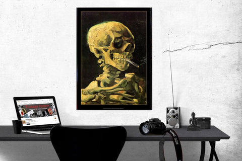 Vincent van Gogh - Skull with Burning Cigarette. 1885 by van Gogh Poster 24 x 36