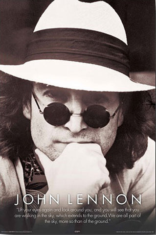 John Lennon - Glasses, Hat and Quote